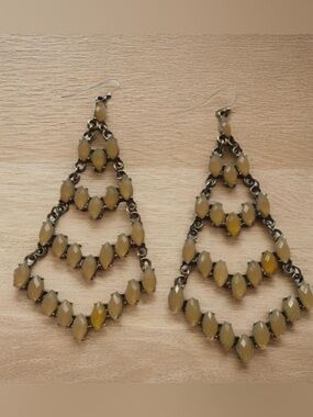 Creamy Gold Chandelier  Earrings